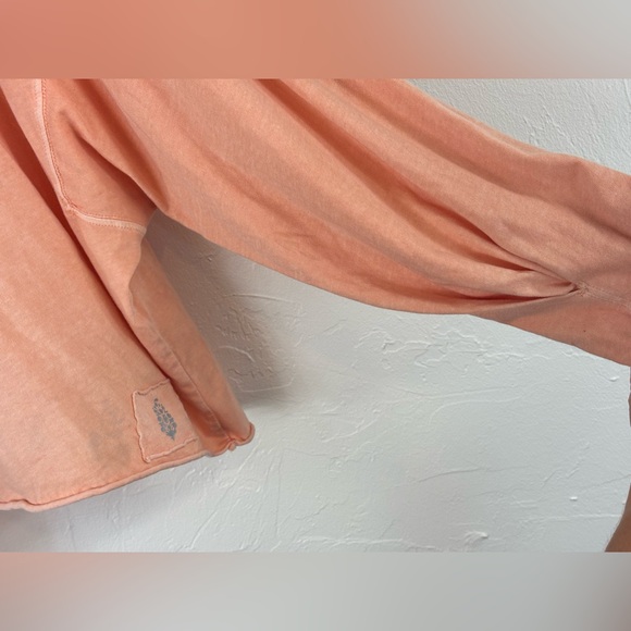 FREE PEOPLE MOVEMENT Orange Cropped Top Long Sleeve Shirt Inspire Tee Crew Neck - Picture 9 of 16